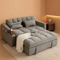 Grey Convertible Sleeper Loveseat Bed With ThreeInOne
