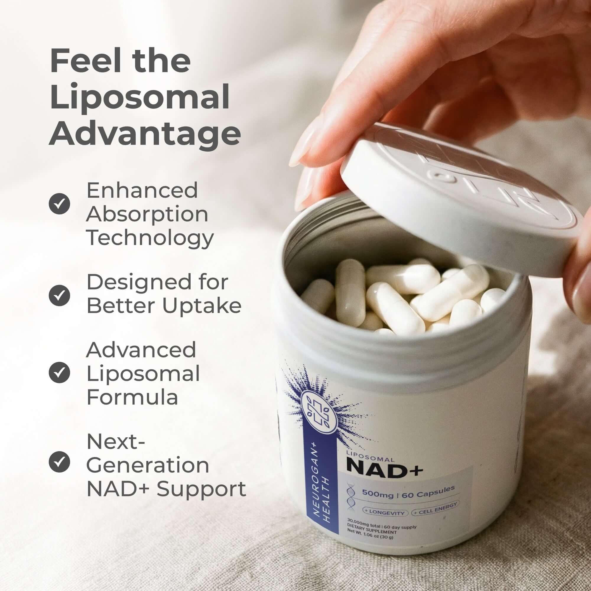 Liposomal NAD+ Capsules