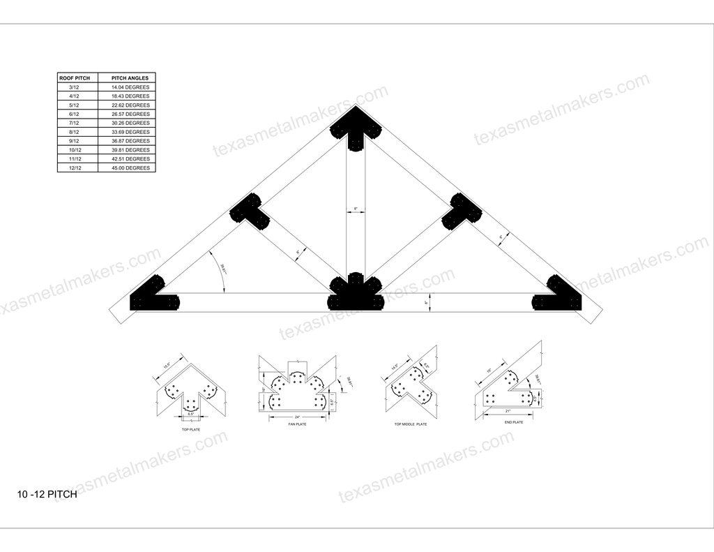 Decorative Design Timber Truss Brackets for 8x8 Posts, 8" Timber Truss Brackets