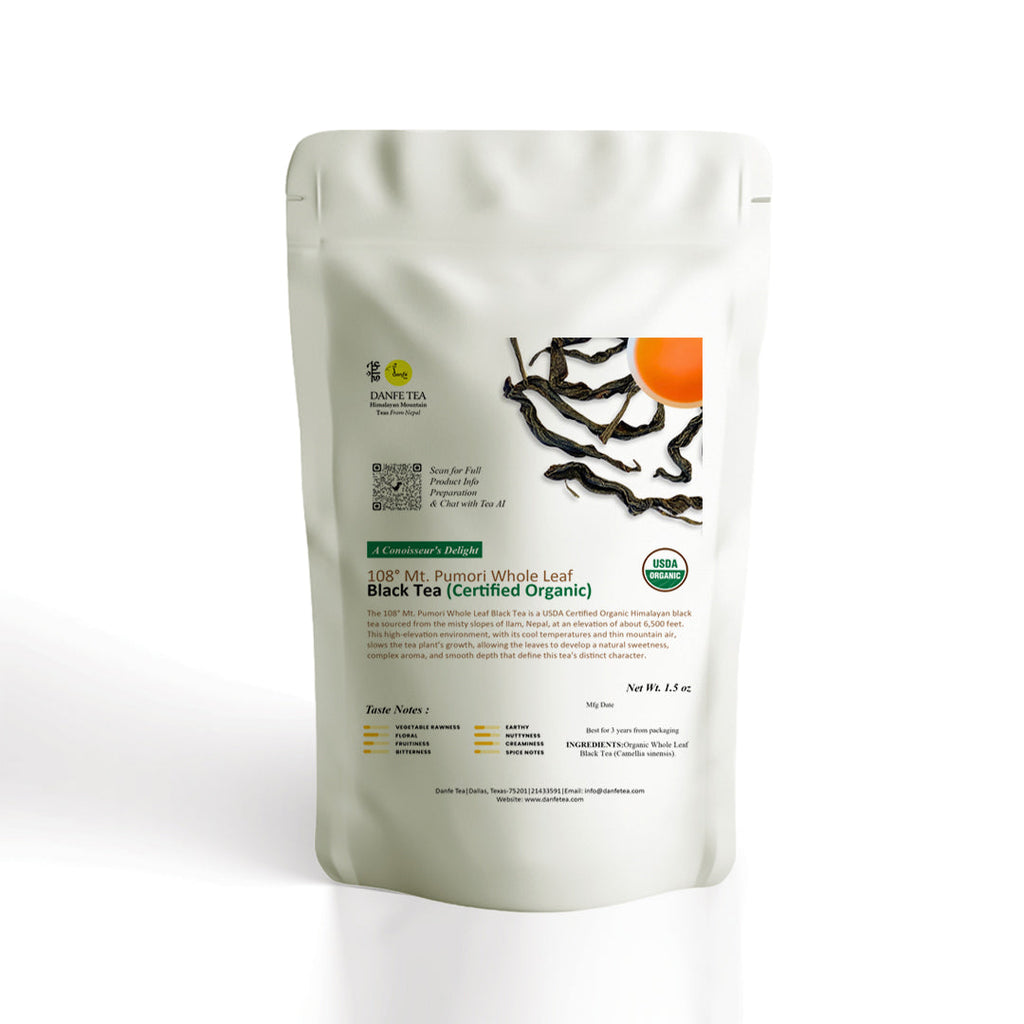 108° Mt. Pumori Whole Leaf Black Tea – USDA Certified Organic