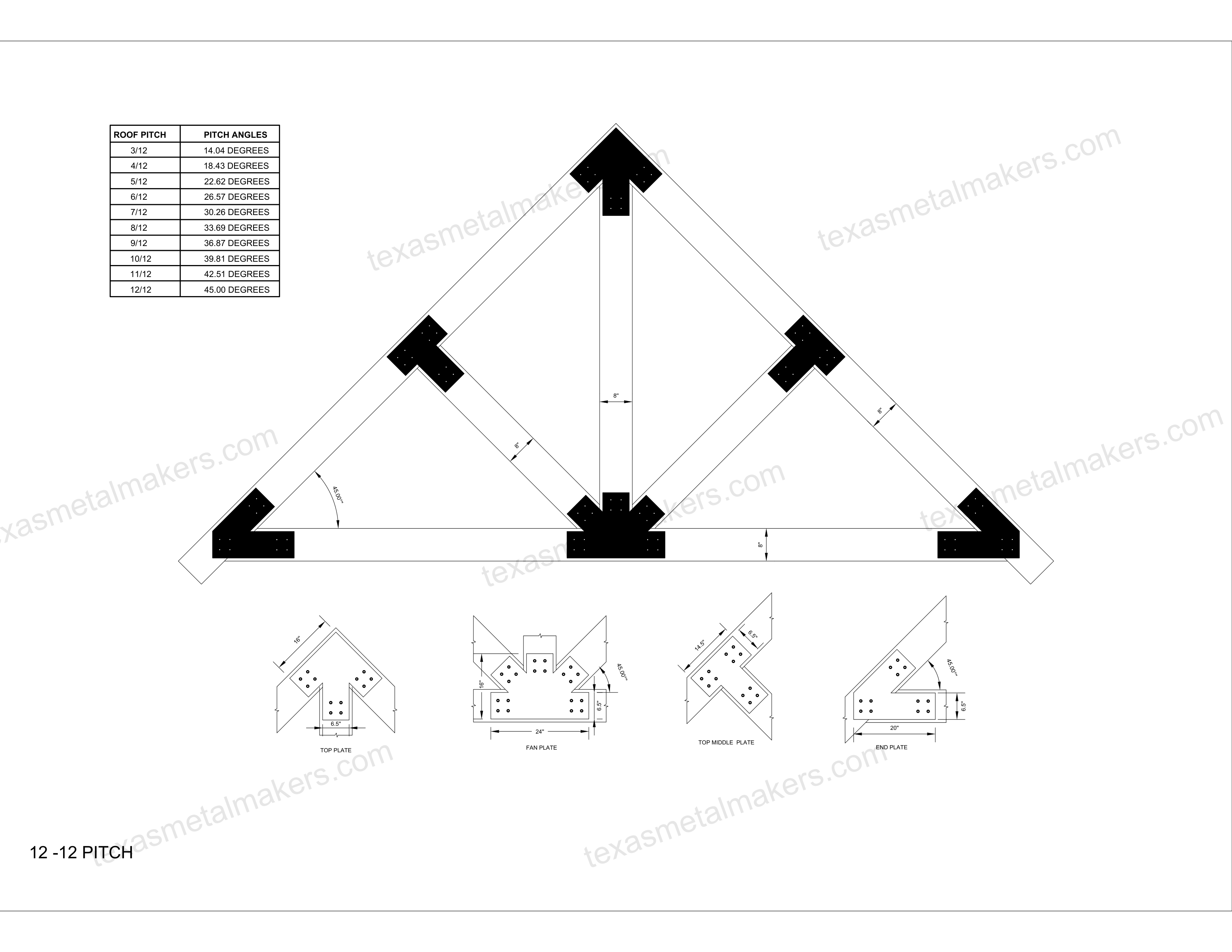 Structural Design Timber Truss Brackets for 8x8 Posts, 8" Timber Truss Bracket