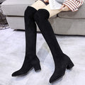 Ladies Mid-heel Pointed Thick Heel Long Boots