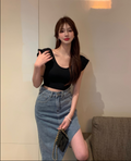 Women''s Design sSense Of Denim Skirt Small Crowd