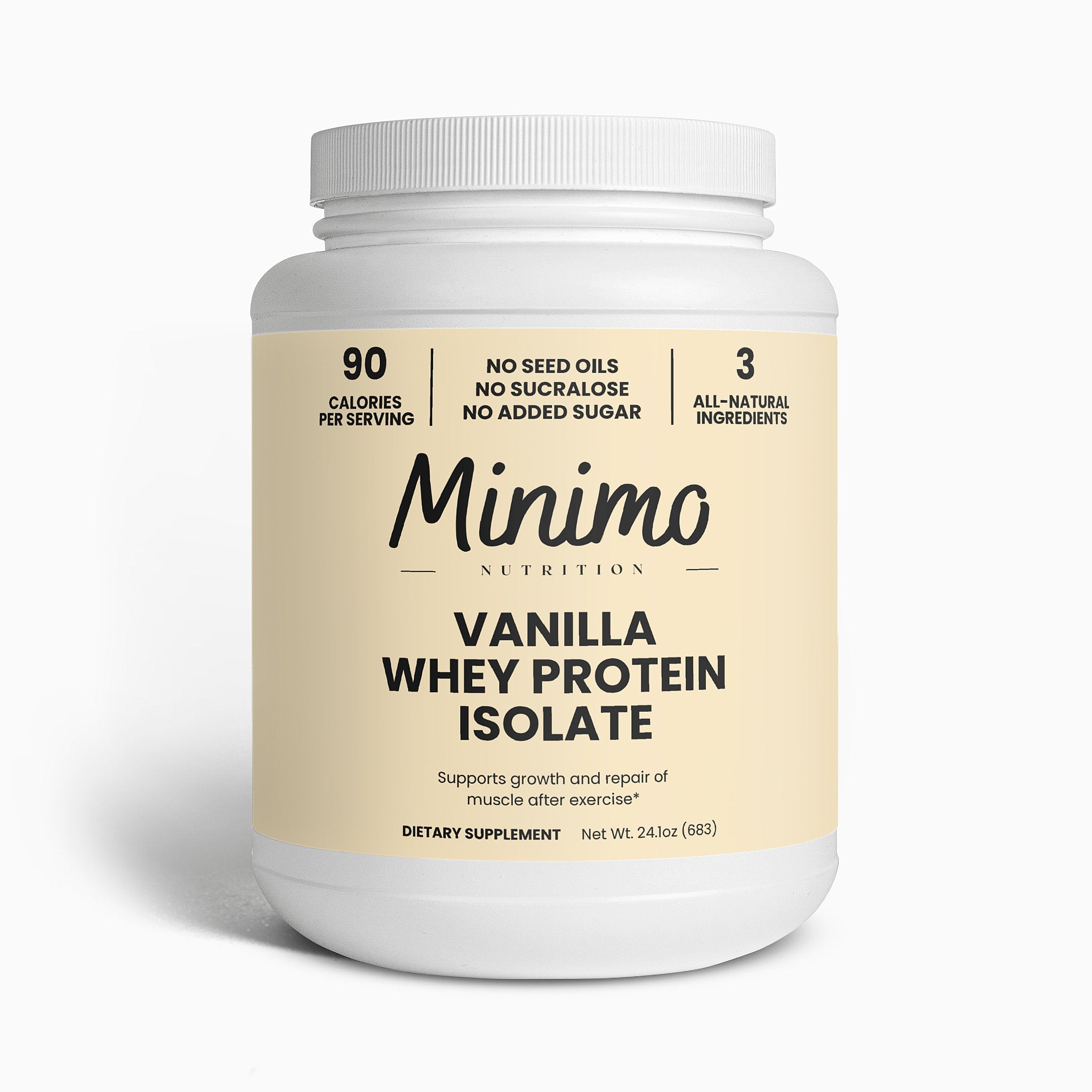 Vanilla Whey Isolate Protein Powder, 1.51 lbs