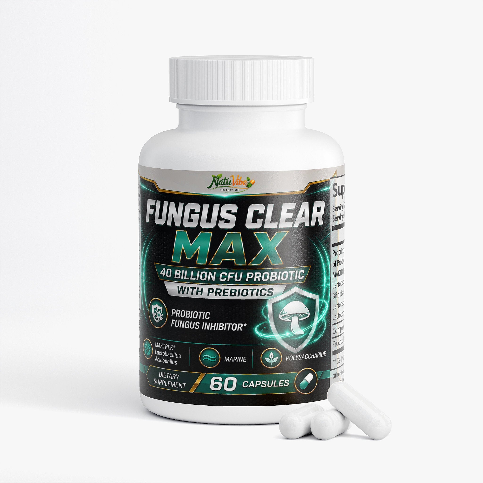 Fungus Clear Max 40 Billion CFU Probiotic Pills 60 caps