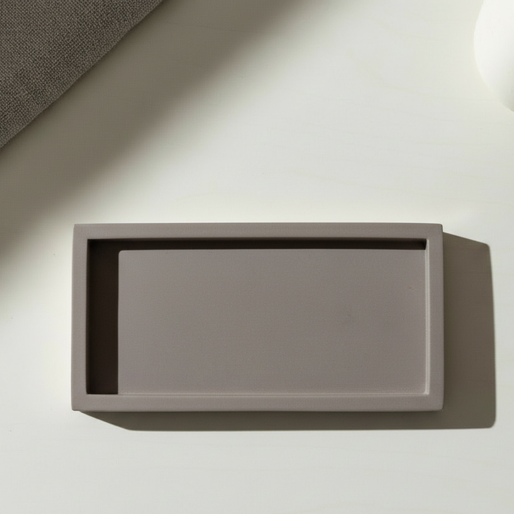 Sleek Concrete Tray for Candles & Home Decor – Nest Series