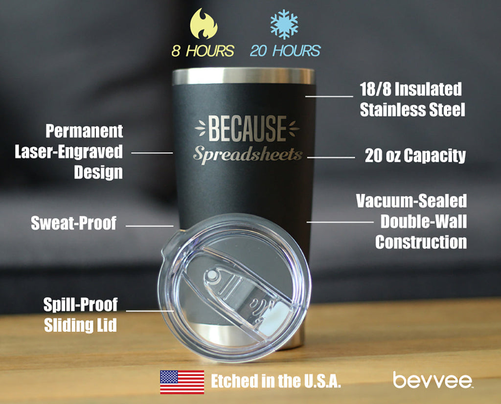 Because Spreadsheets - 20 oz Coffee Tumbler