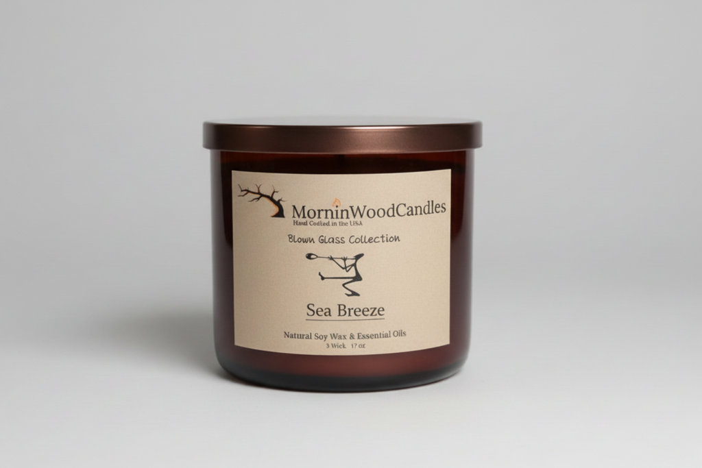 Sea Breeze-Soy 3-Wick Blown Glass Collection