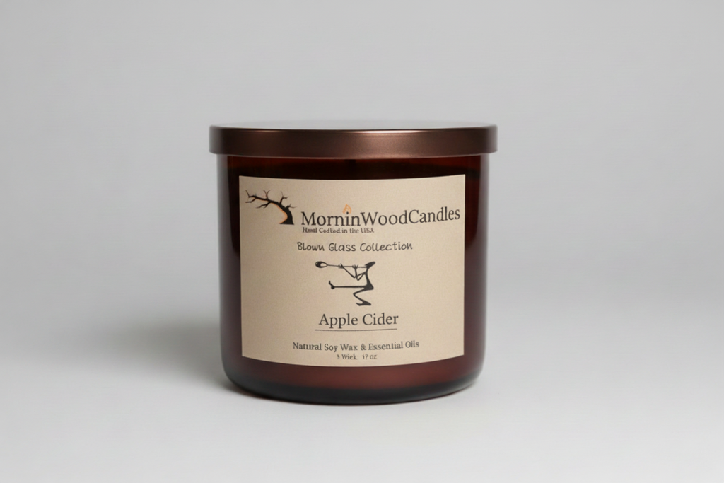 Apple Cider-Soy 3-Wick Blown Glass Collection