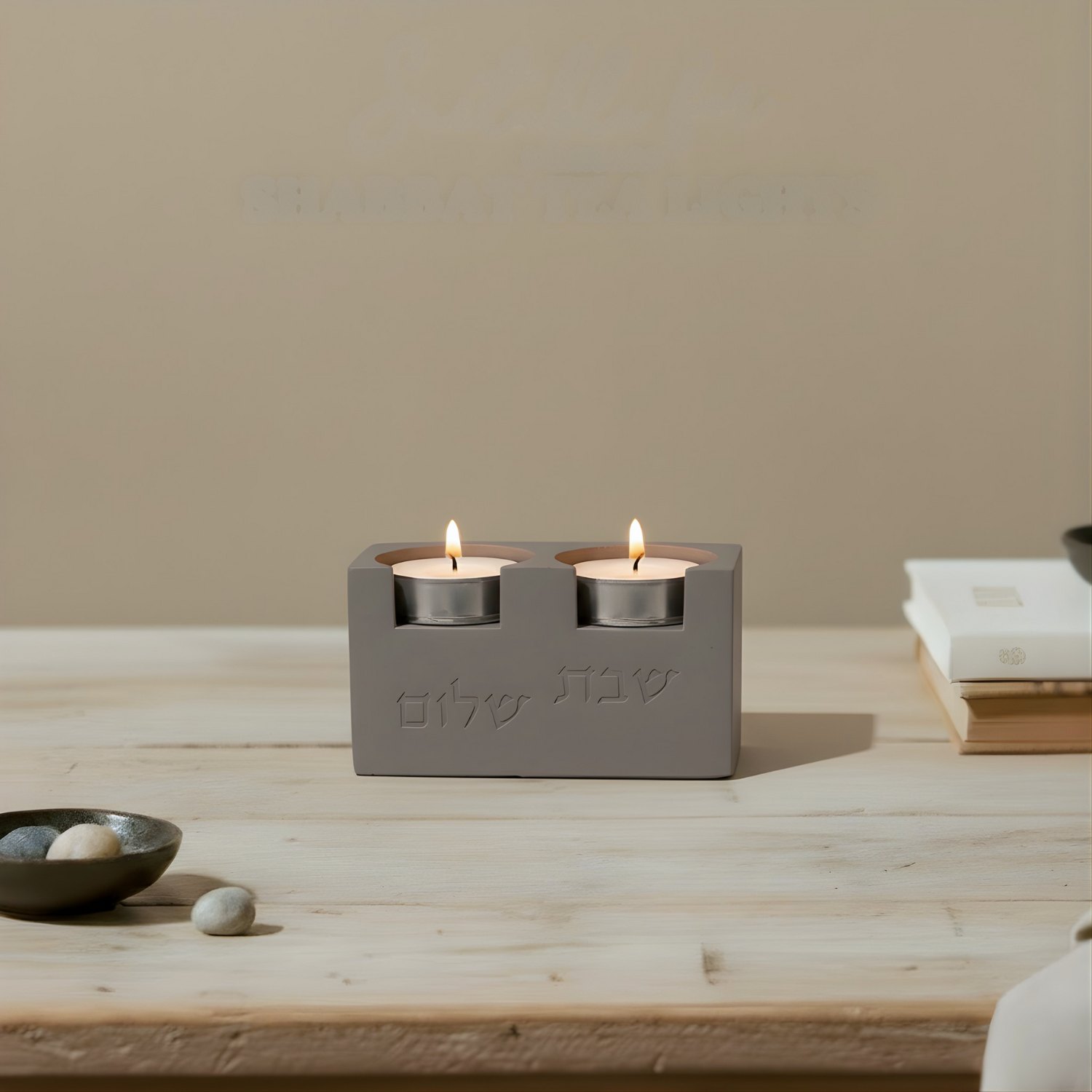 Concrete Sabbath Candle Holders – Cube Series