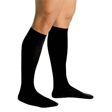 Men's 20-30 mmHg Compression Socks - Firm Support, Closed Toe - Black Medium