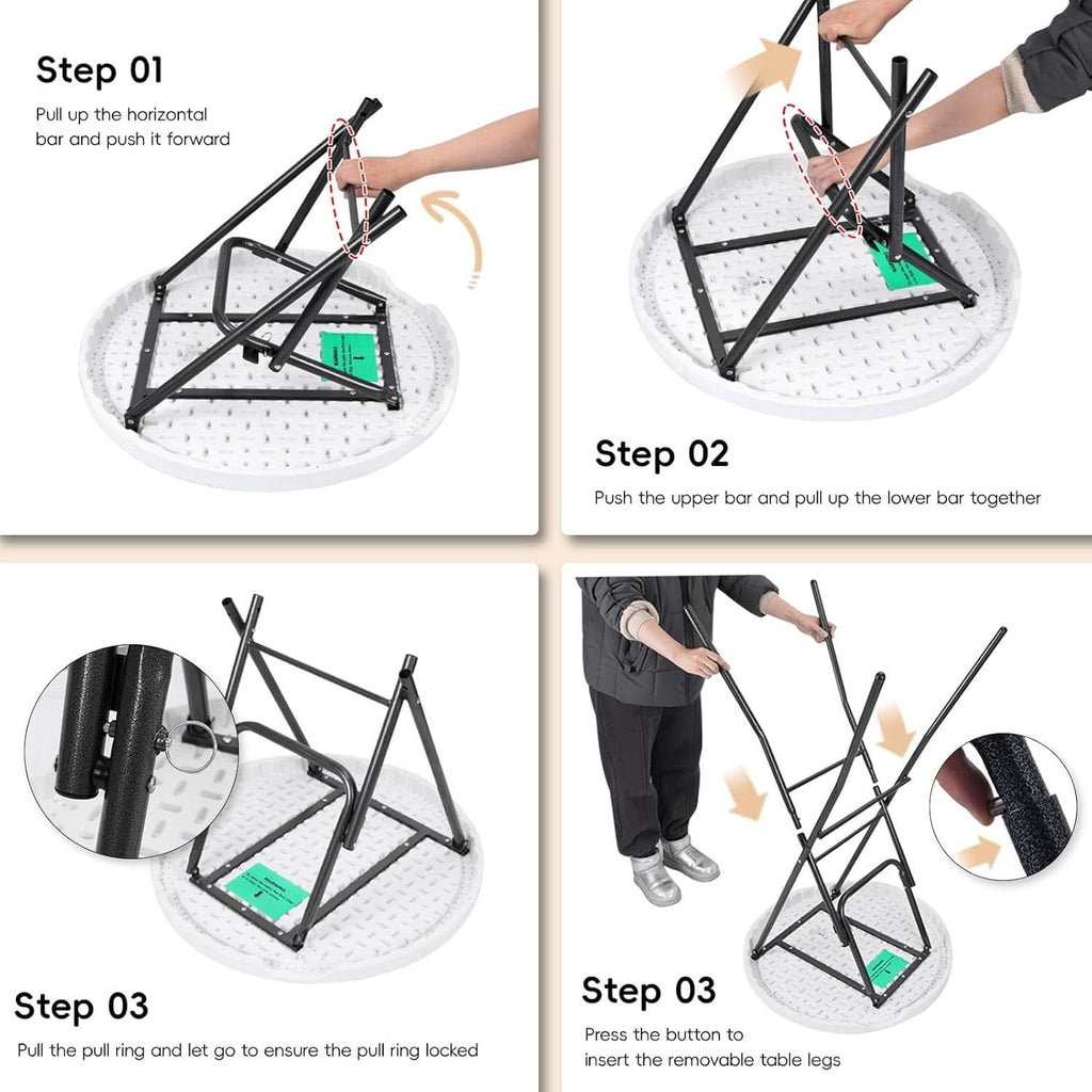 28In Ultra Portable Folding Bar Height Cocktail Table