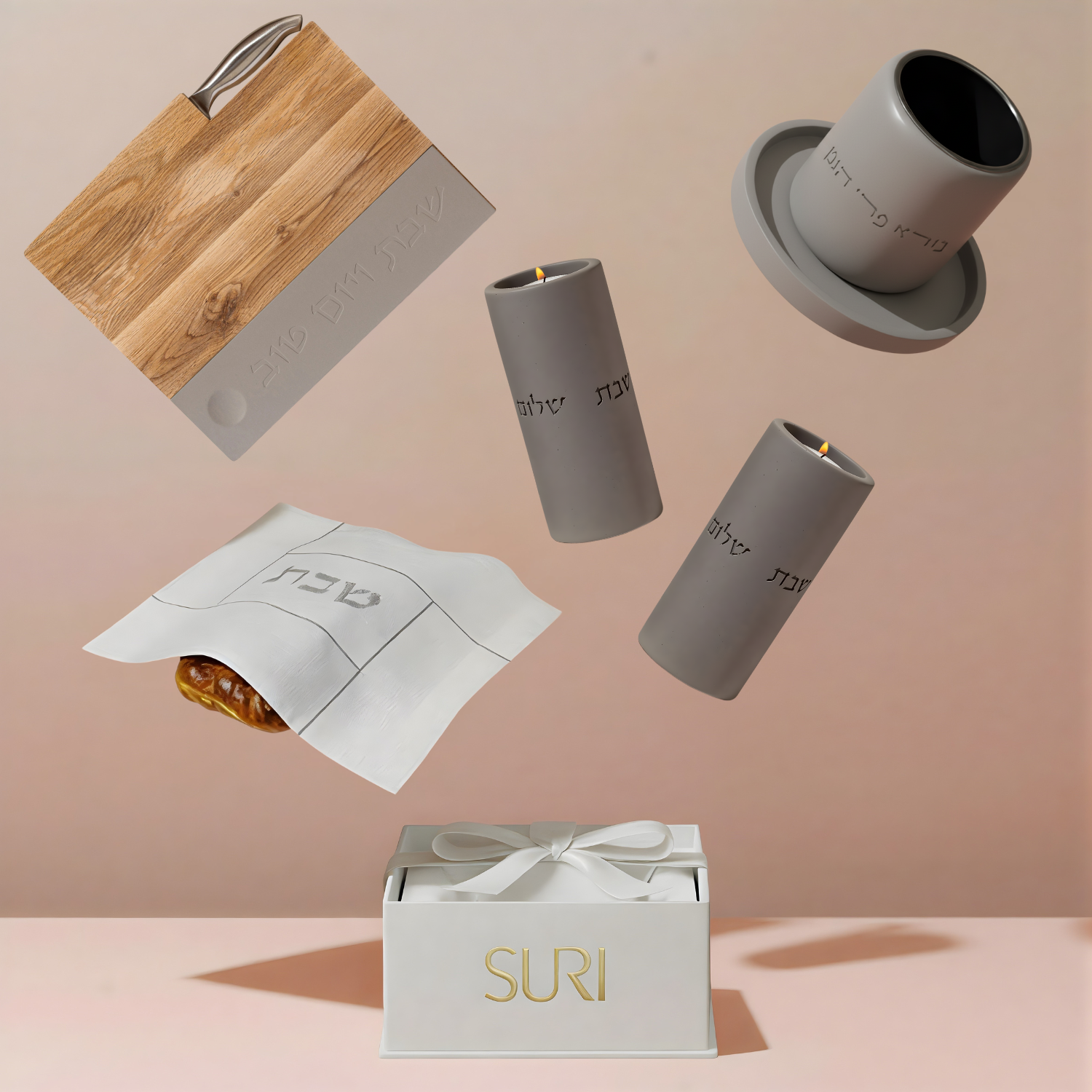 Modern Jewish Shabbat Gift Set – Stone Glow Series