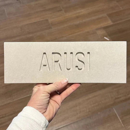 Custom Beige Concrete Entrance Sign with Personalized Engraving - Sandy series