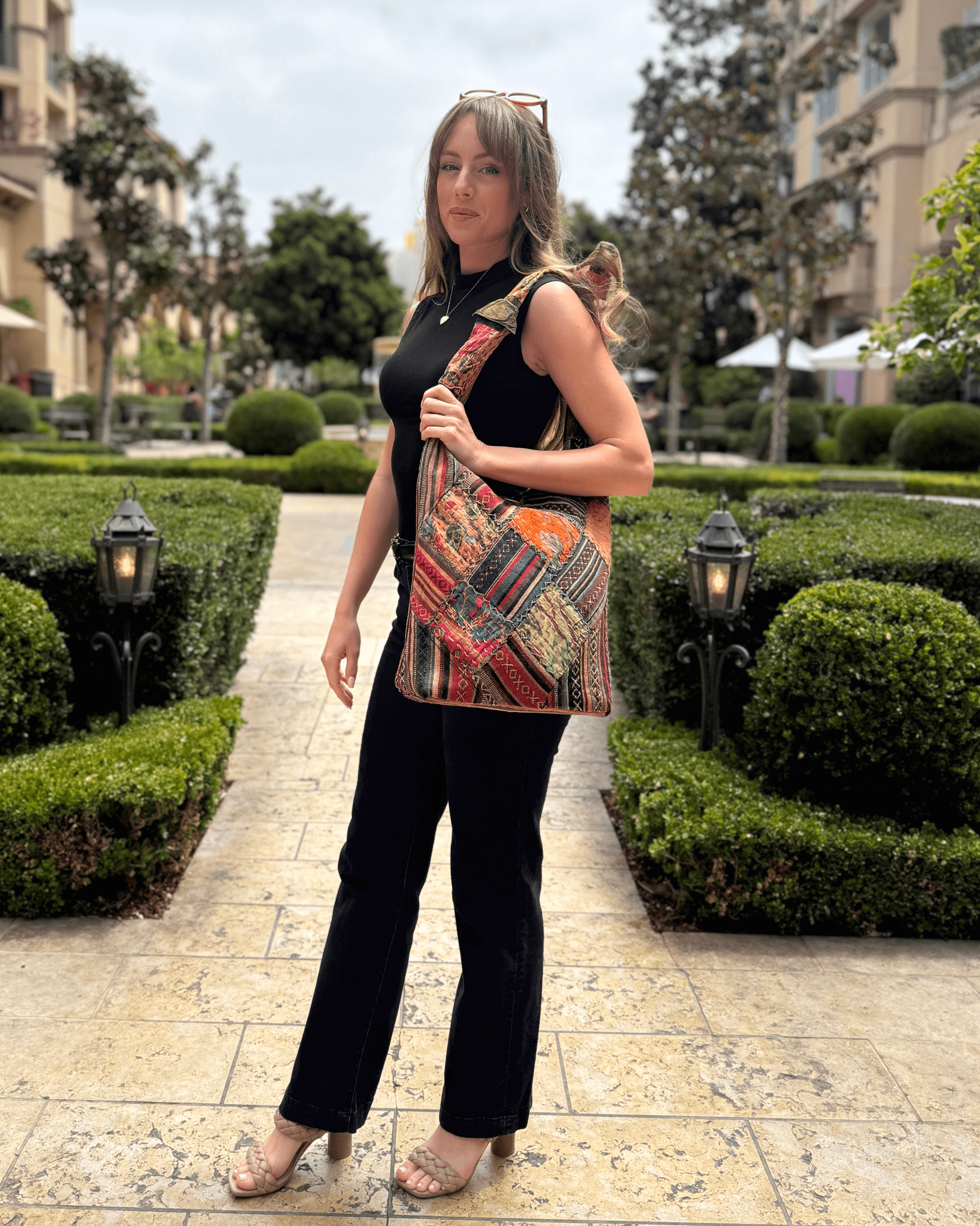 Kathmandu Collection Quilted Patchwork Hobo Bag