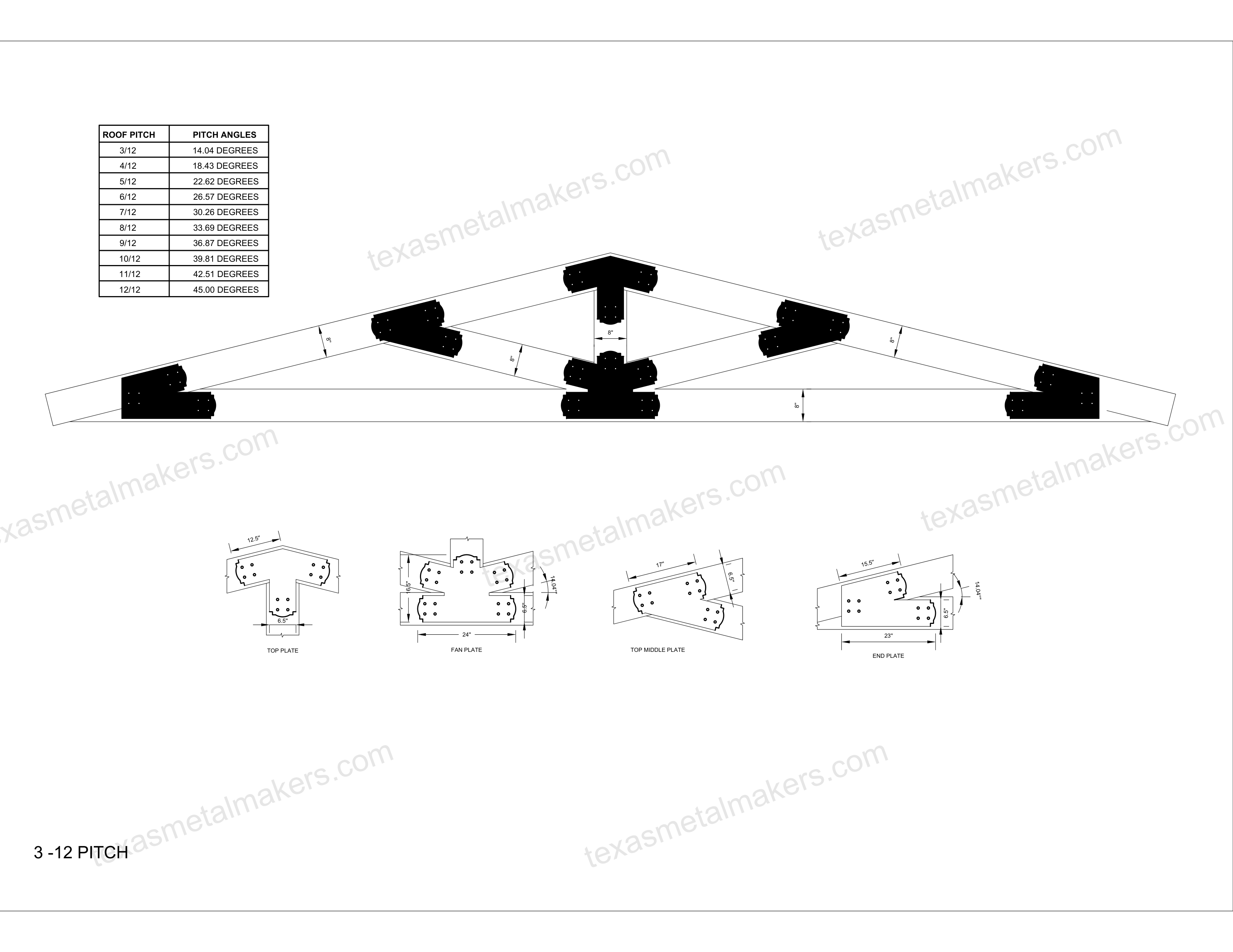 Decorative Design Timber Truss Brackets for 8x8 Posts, 8" Timber Truss Brackets, 8x8 Fan Bracket