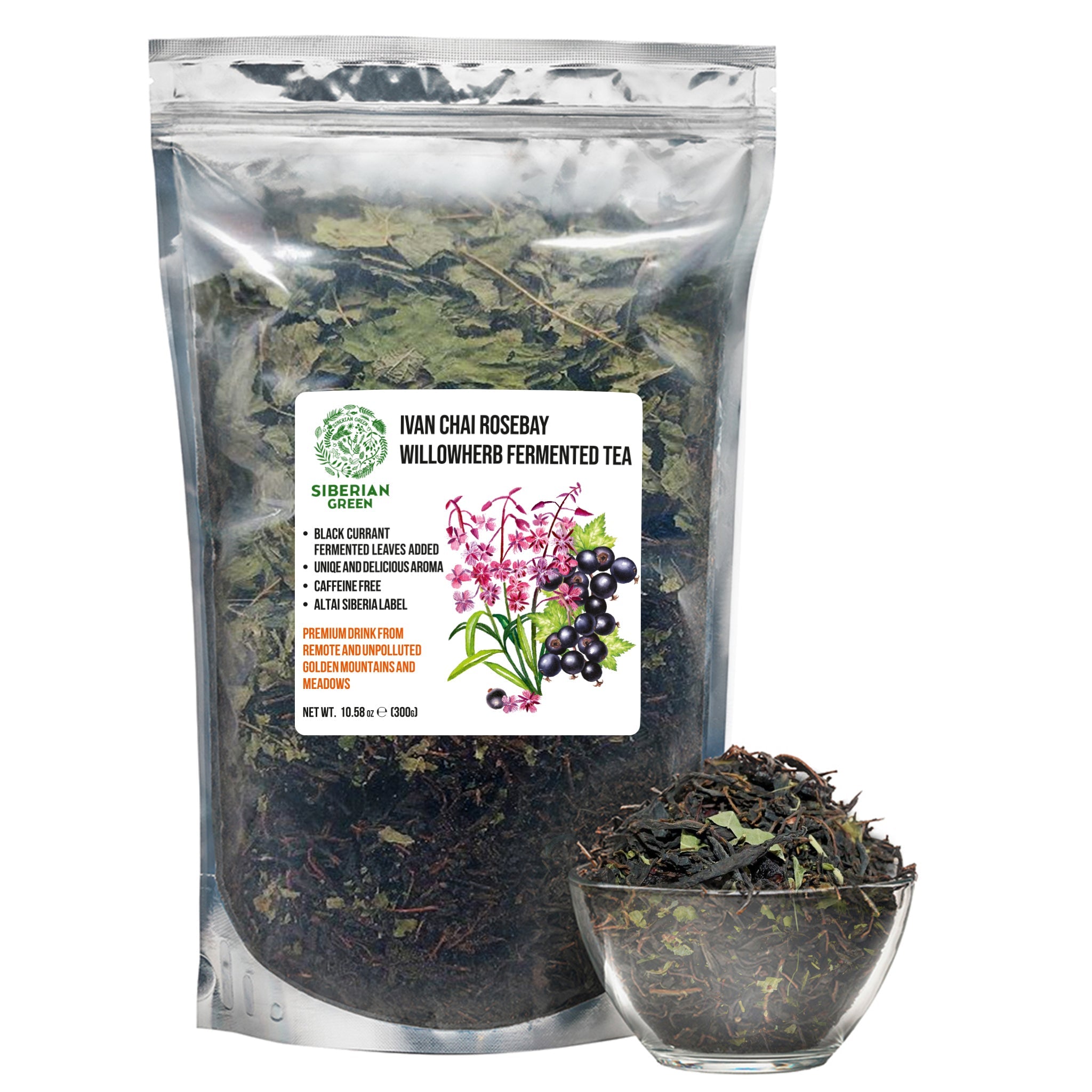 Siberian Green Fermented Ivan Tea with Black Currant Leaves – 300g