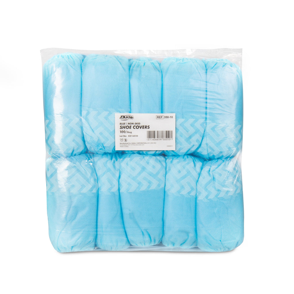 Shoe Covers, Non-Skid, Blue, Dukal (350-10), 100/Bag