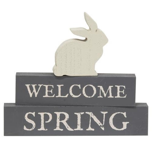 Set of 3 Welcome Spring Block Stackers