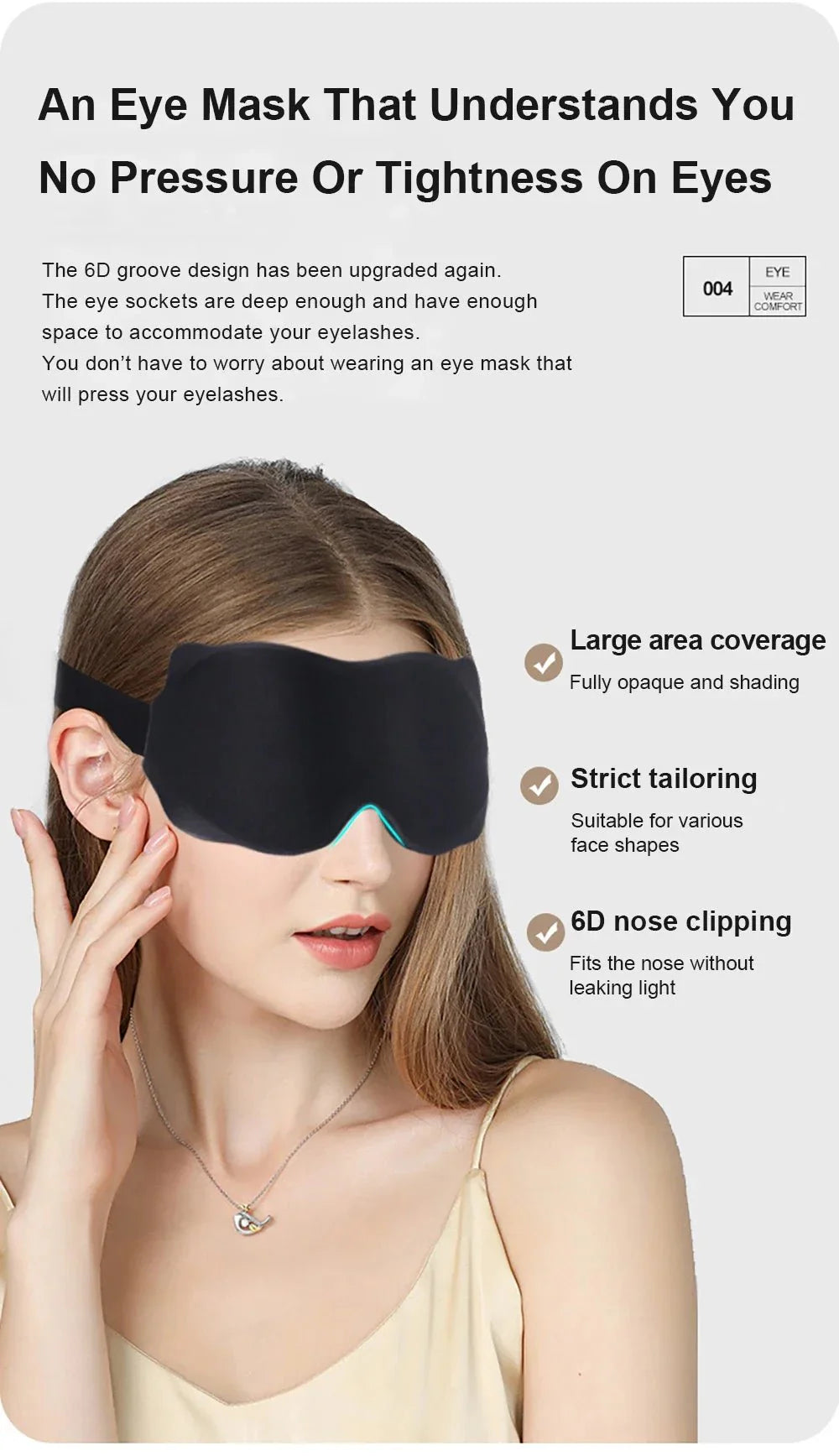 3D Sleeping Mask with Padded Light Blocking | Soft Ergonomic Eyeshade