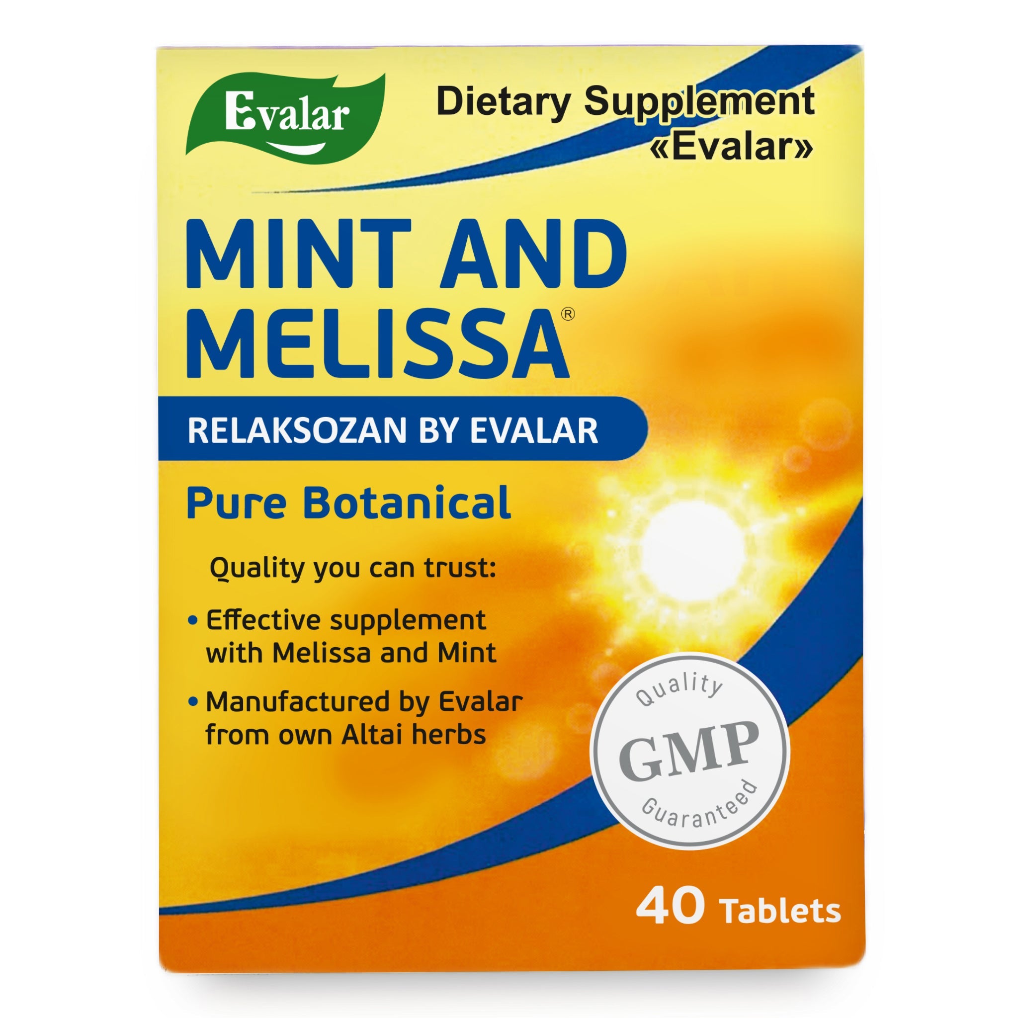 Mint Melissa Herbs by Evalar 40 Tabs
