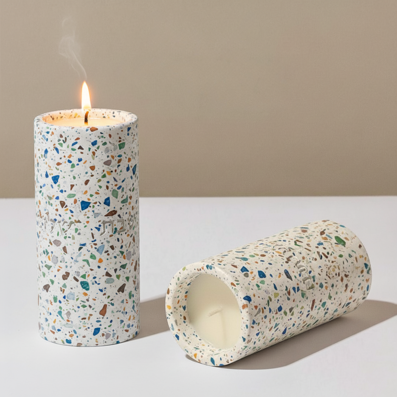 Modern Judaica Terrazzo Candle Holders – Terrazzo Series