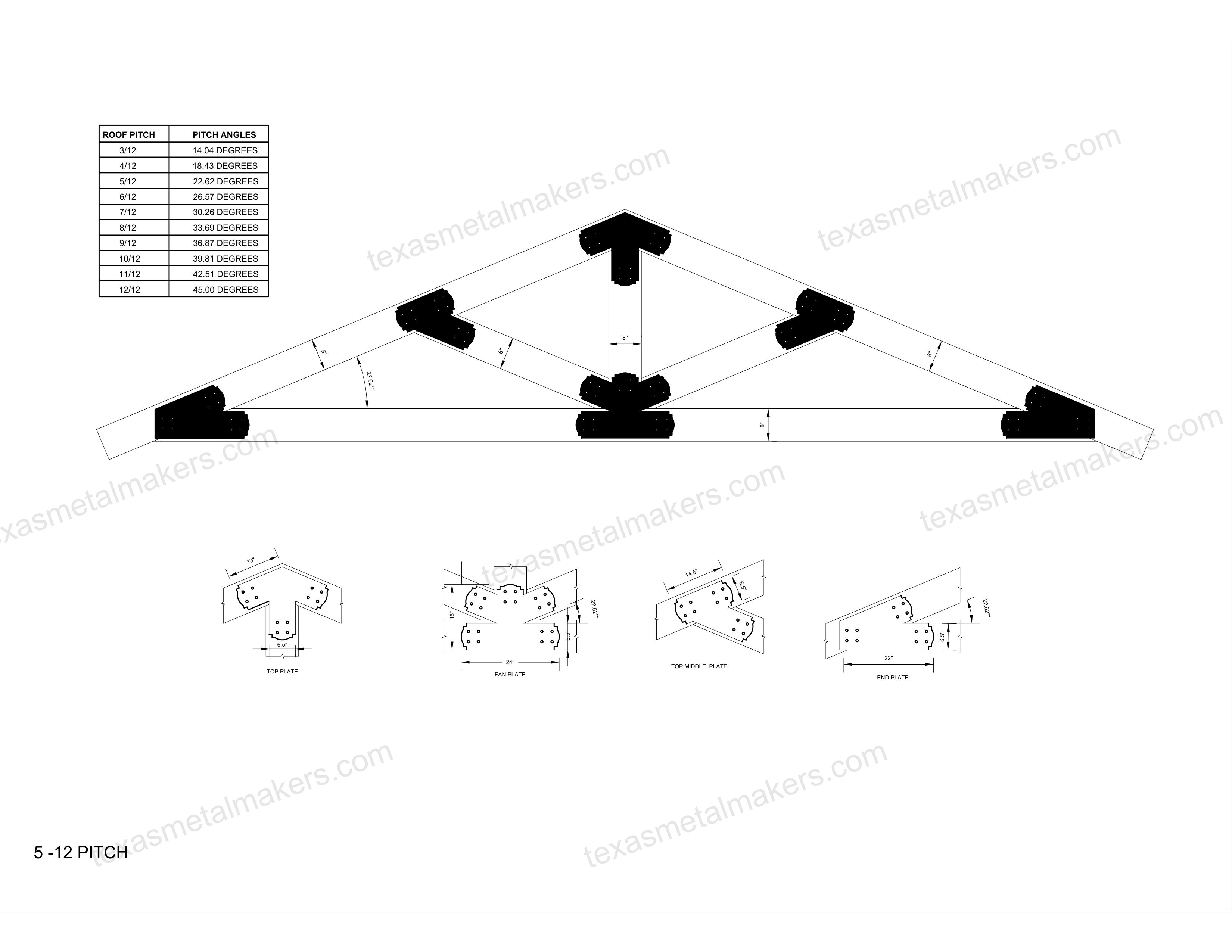 Decorative Design Timber Truss Brackets for 8x8 Posts, 8" Timber Truss Brackets, 8x8 Fan Bracket