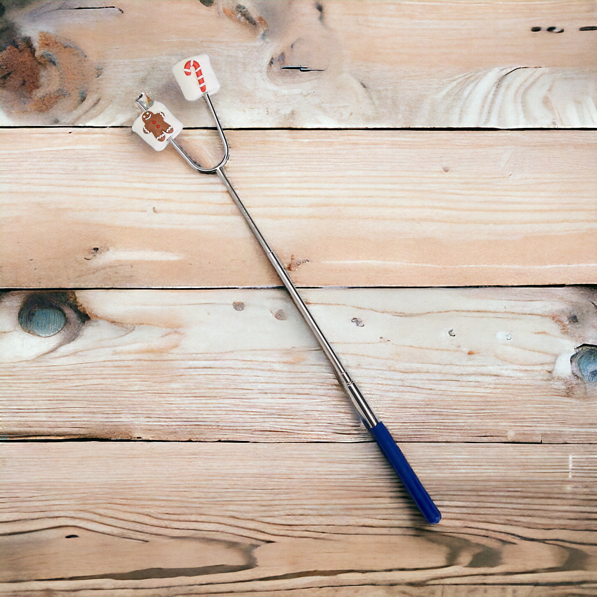 Extendable Roasting Stick Telescopic Campfire Skewer Up To 35in For S'mores
