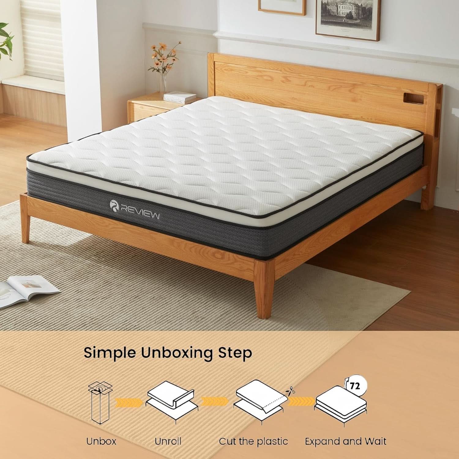 Full Size 12Inch Memory Foam Hybrid Pocket Coil Mattress