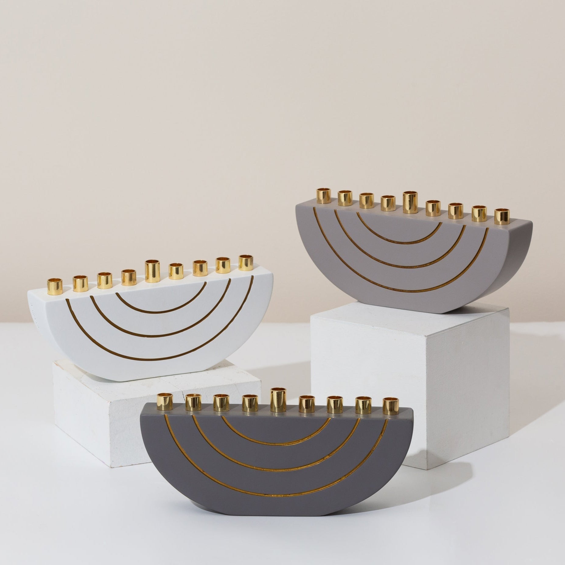 Elegant Concrete Menorah – Glam Series