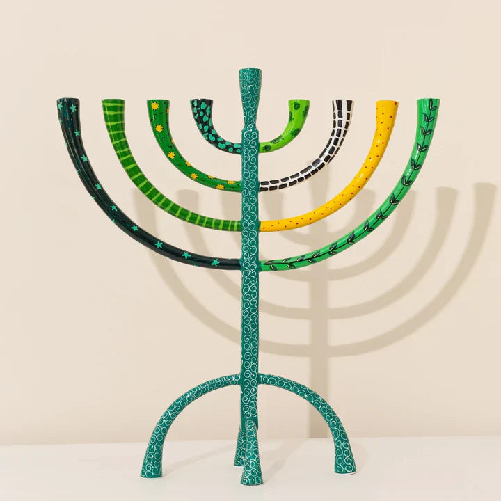 Enamel-Colored Luxury Hand-Crafted Menorah – The Classic Premium Series