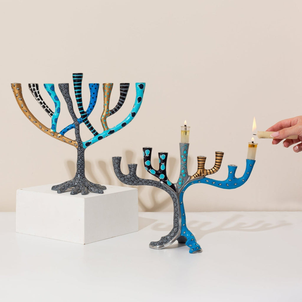 Decorative Stainless Steel Menorah – Safari Style Series