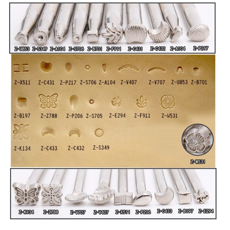1Set(20Pcs)Leather Carving Hand Working Saddle Making Tools Engraving Craft Set