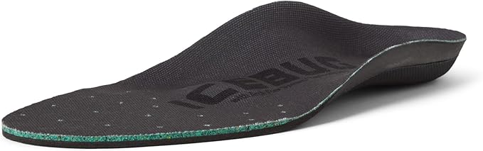 Icebug Comfort Insoles with Dynamic Arch Support, Charcoal High Arch, M 7/W 8.5-9
