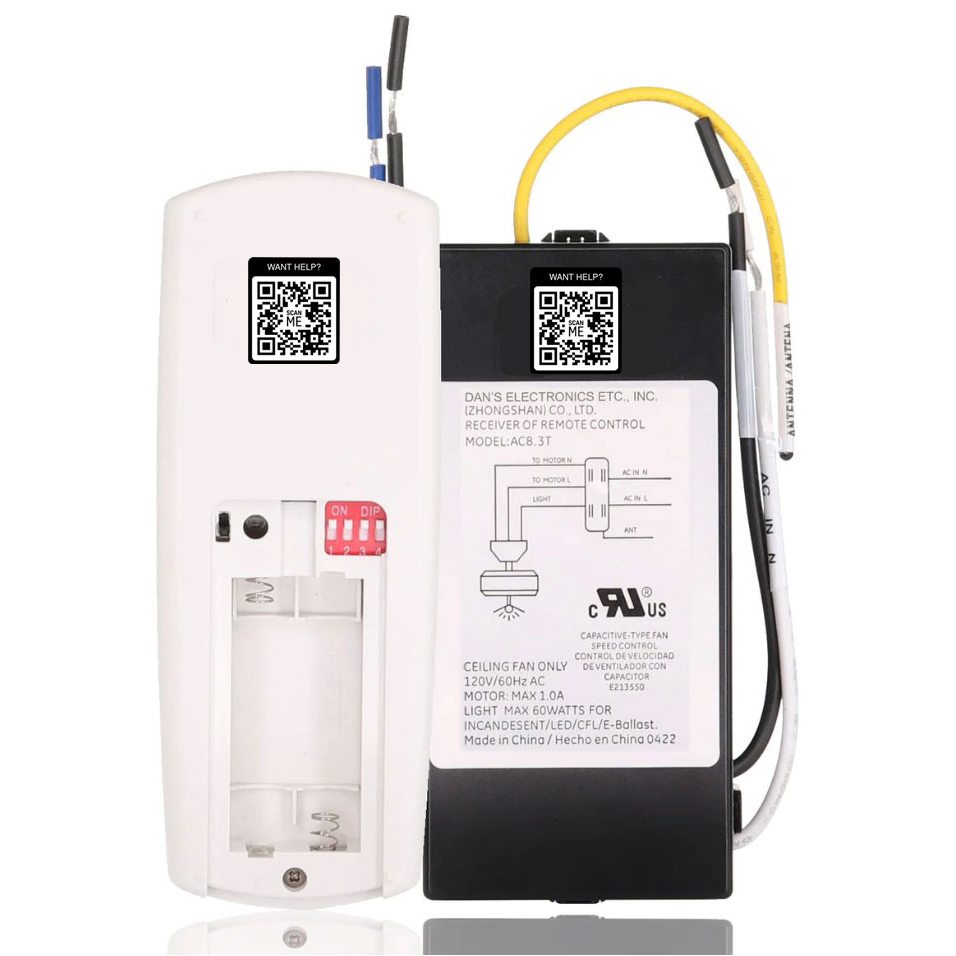 Substitute for Harbor Breeze MR140B Ceiling Fan Receiver [63T-AC83T-KIT]