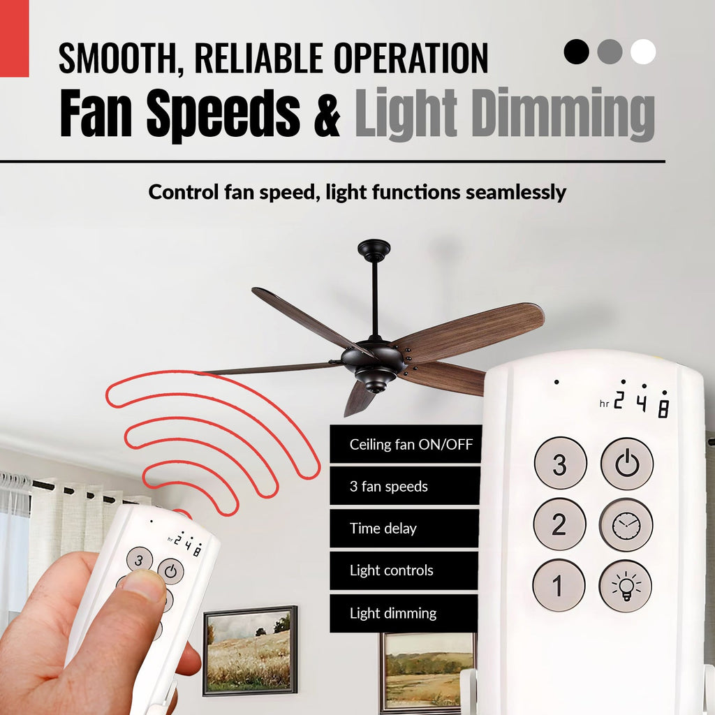 Substitute for Hampton Bay TX028C-LC Ceiling Fan Remote Control [63T-AC83T-KIT]