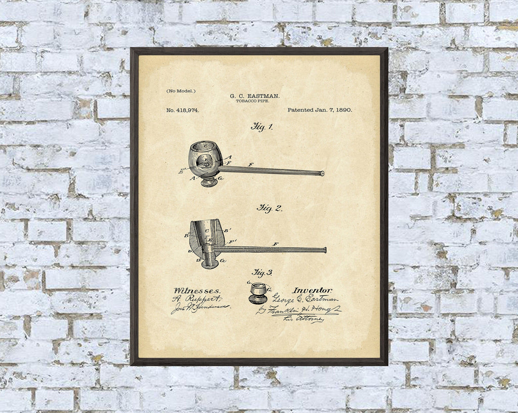 Tobacco Pipe Print - Digital Download - 7 Different Backgrounds Included