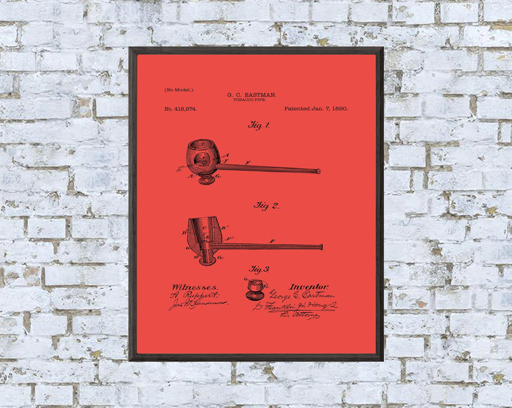 Tobacco Pipe Print - Digital Download - 7 Different Backgrounds Included