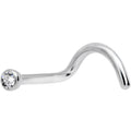 18G Clear 2mm Grade 23 Titanium Press Fit Left Nose Ring Screw