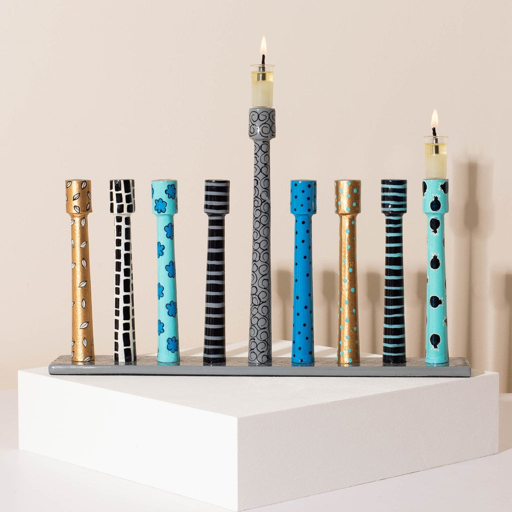 Graphic Menorah for Hanukkah – Line Series