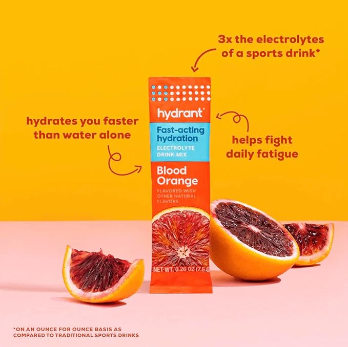 HYDRANT Hydrate Variety 30 Stick Packs, Electrolyte Powder Rapid Hydration Mix, Hydration Powder Packets Drink Mix, Helps Rehydrate Better Than Water