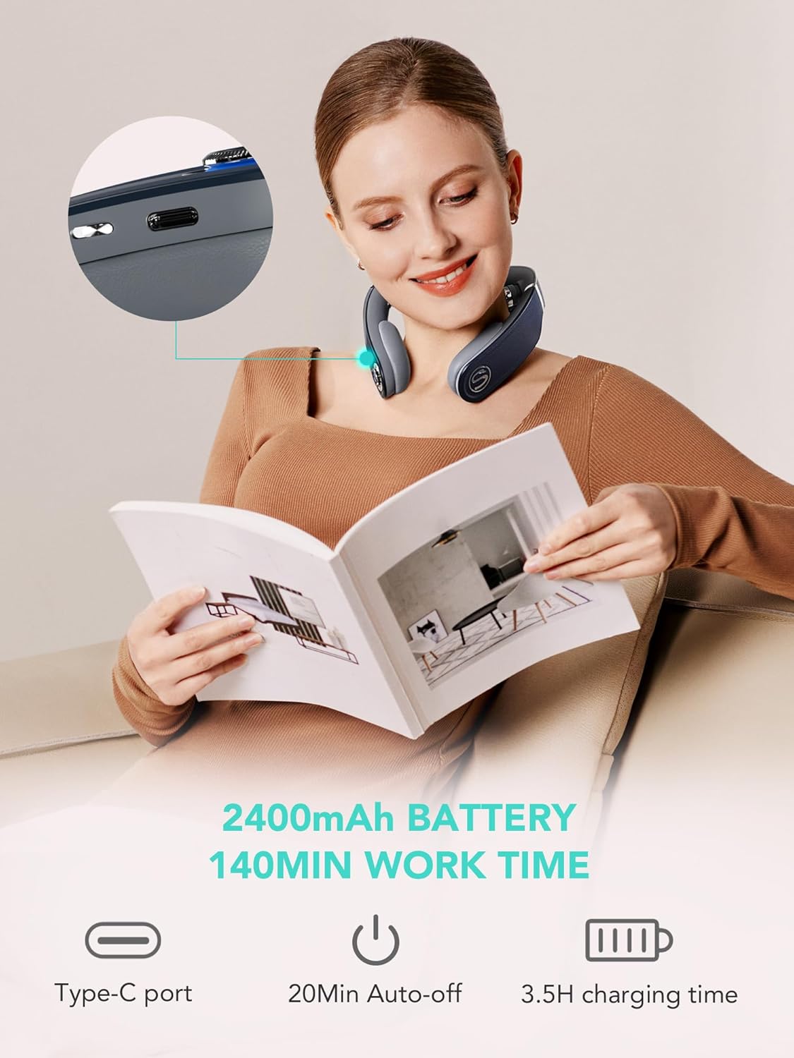 SKG Neck TENS unit with Heat Therapy and Pulse Technology