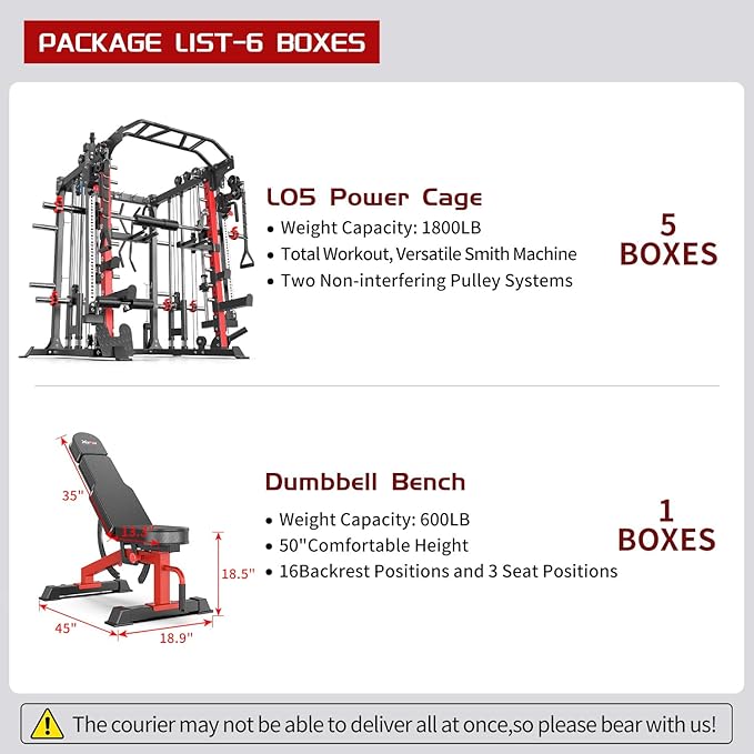 Smith Machine Power Rack Multifunctional Power Cage Deep Squat Rack Cable Crossover System Selectable More Training Attachment for Garage & Home Gym