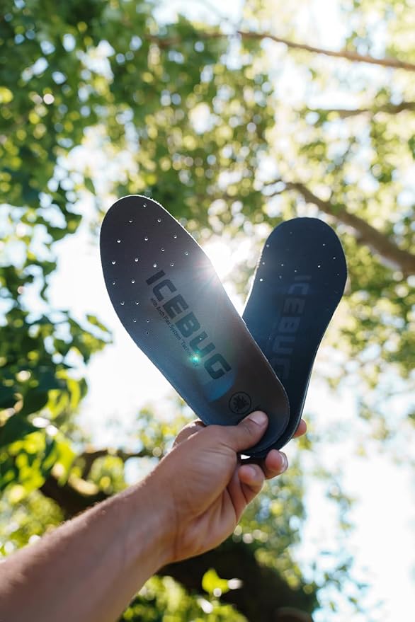 Icebug Comfort Insoles with Dynamic Arch Support, Charcoal High Arch, M 7/W 8.5-9