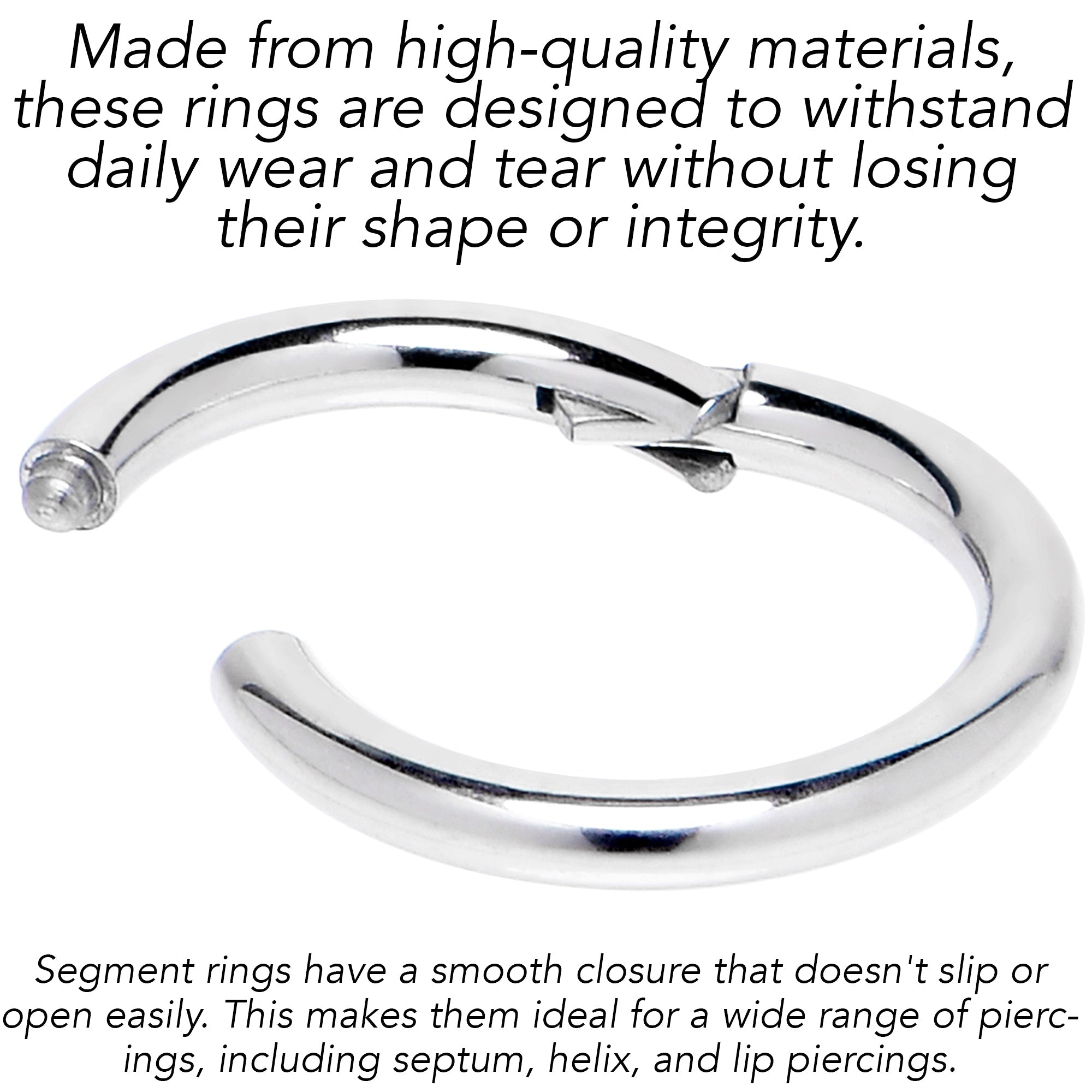16G 1/4 316L Surgical Steel Precision Hinged Segment Hoop