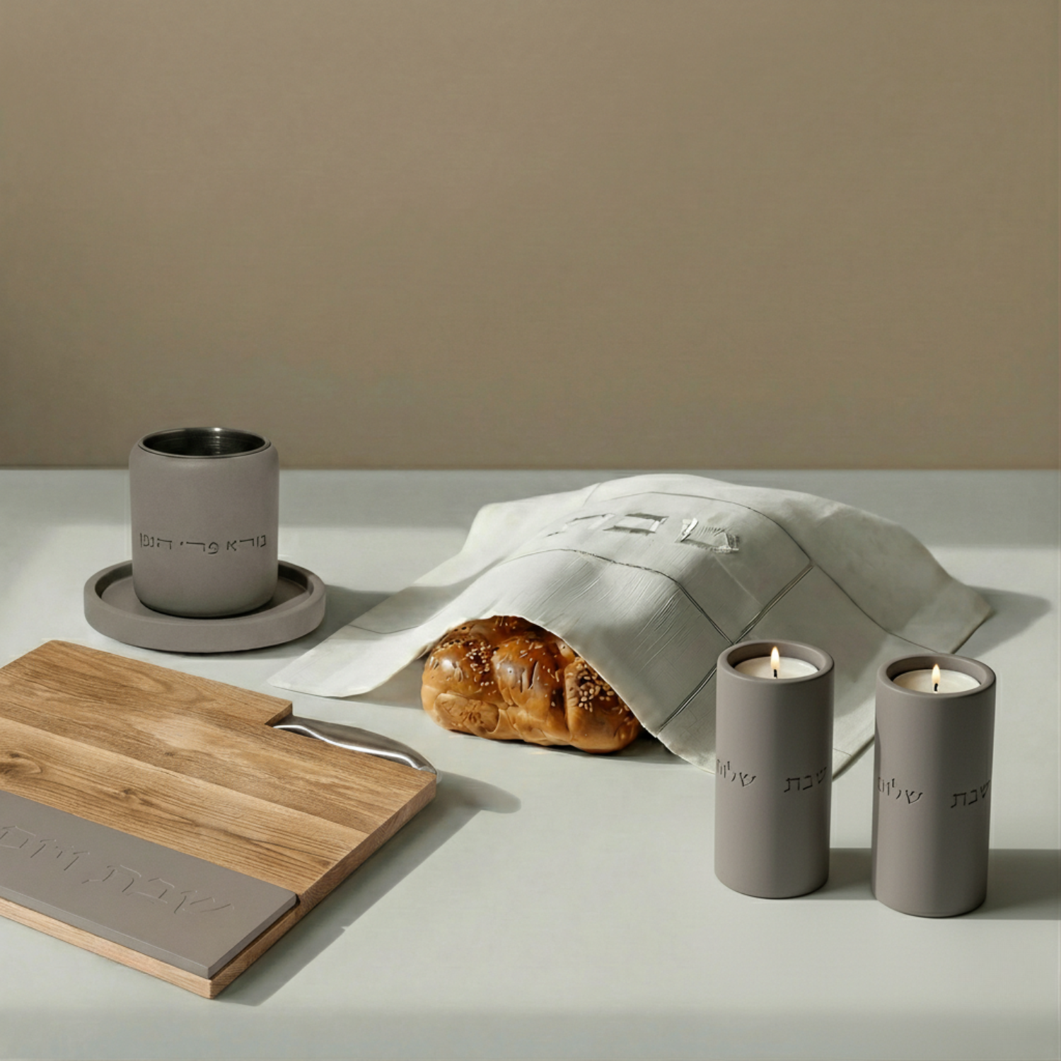 Modern Jewish Shabbat Gift Set – Stone Glow Series