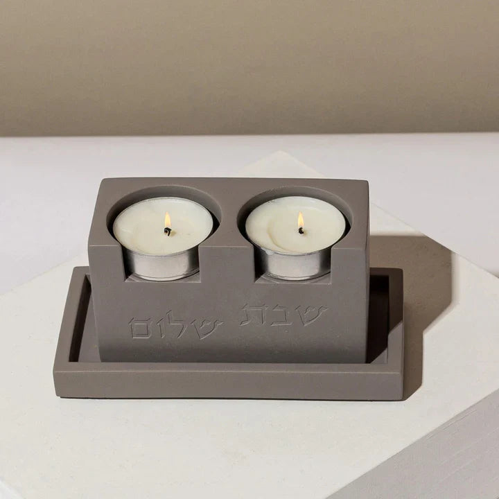 Concrete Sabbath Candle Holders – Cube Series