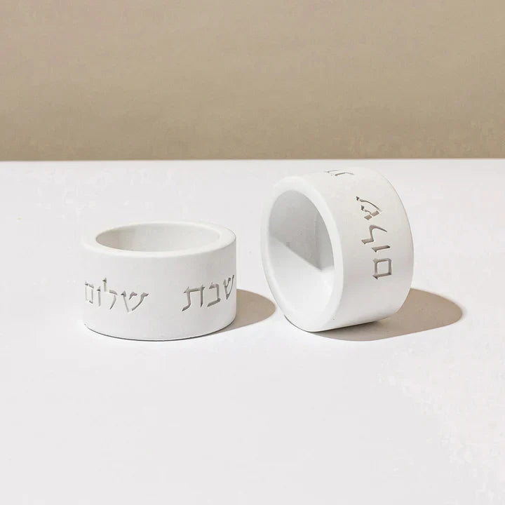 Shabbat Candle Holders Set with Concrete Tray – Pure Line Series