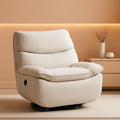 White Three Sixty Degree Swivel Rocker Recliner Chair