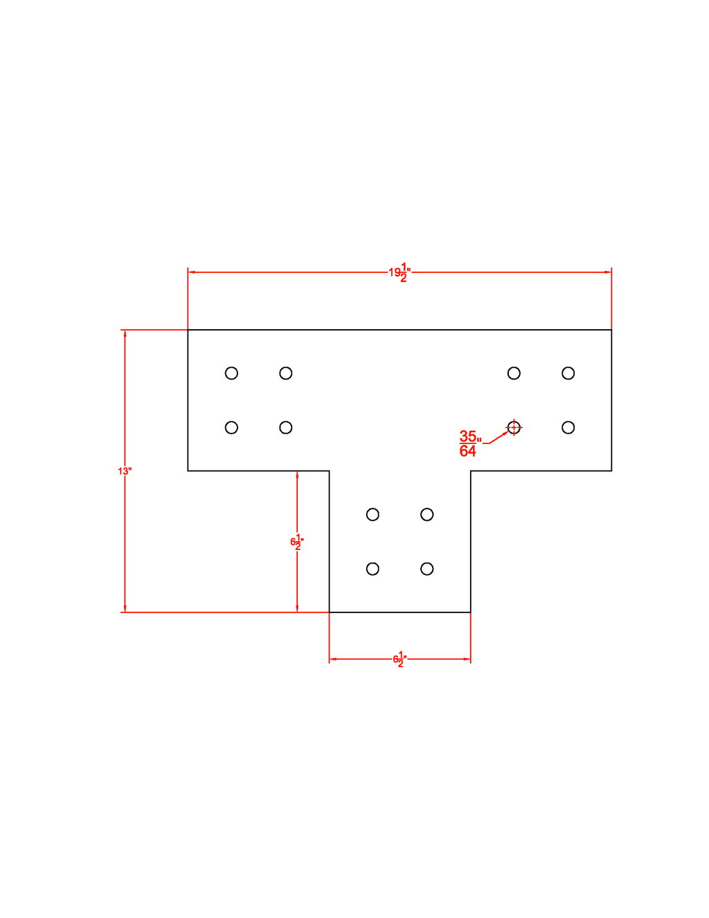 Structural Design T Bracket for 8" Post, 8 Inch T Bracket Bolt Plate, T Support Bracket, Pergola Bracket, 8 inch, Truss Plate